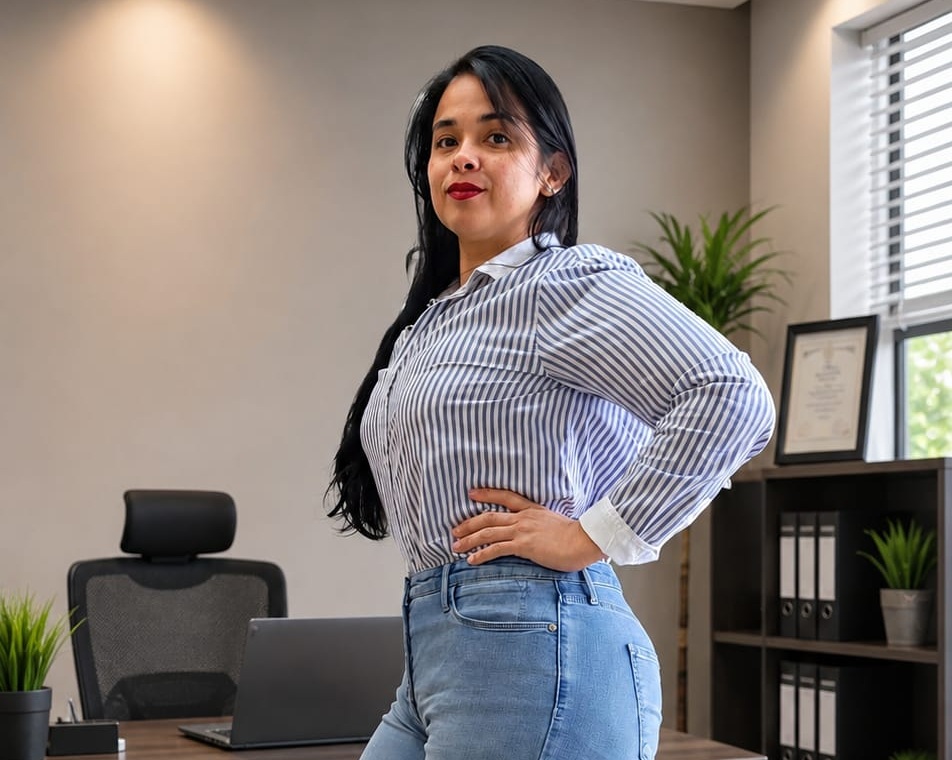 Agente de Latino Seguros y Multiservicios atendiendo a un cliente en la oficina